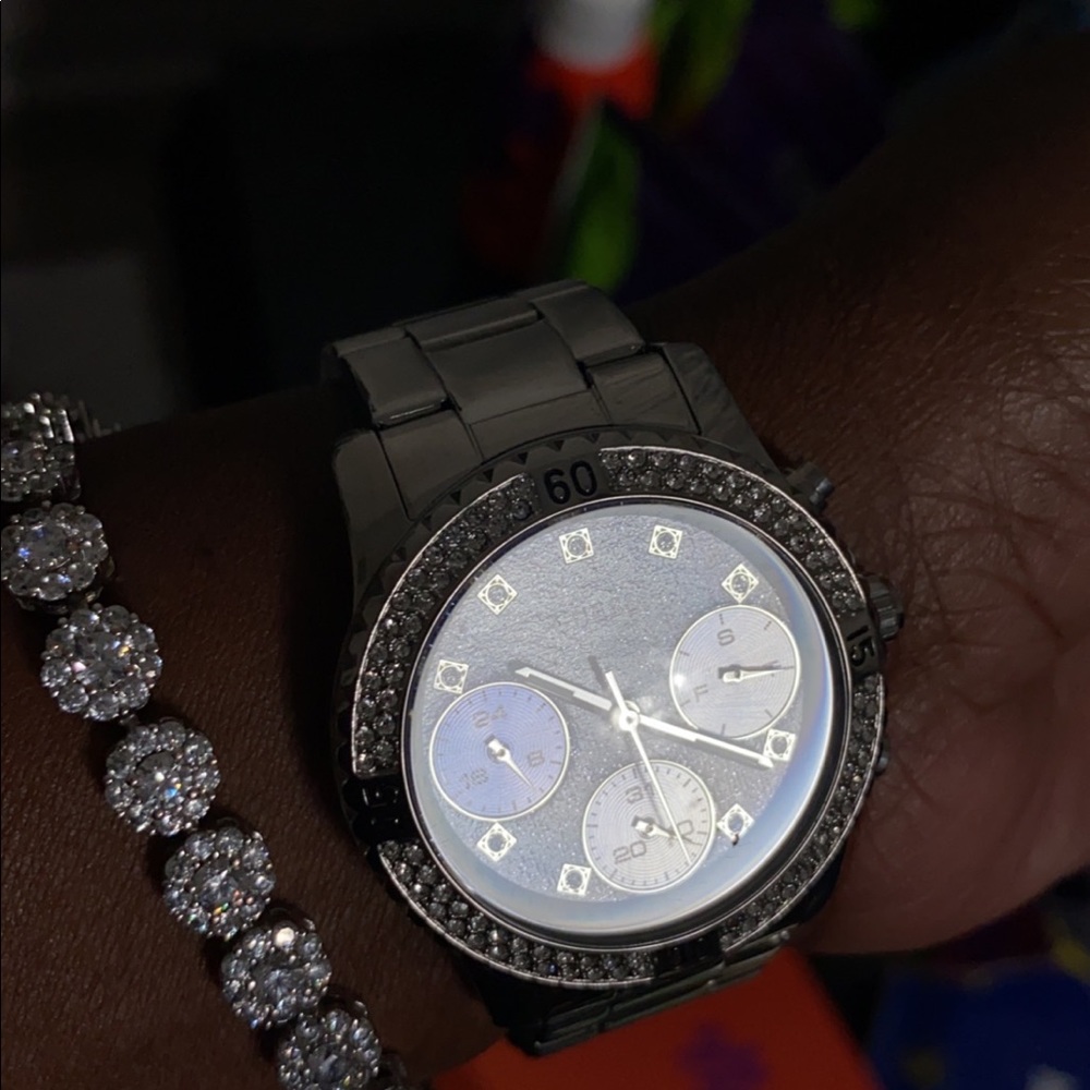 Womens Guess Ice Blue Crystals Watch
